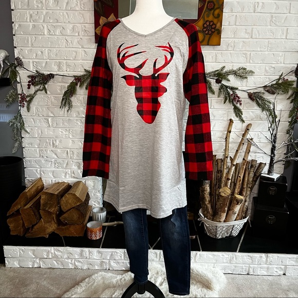 Nwt- Plaid Elk Shirt - Picture 2 of 9